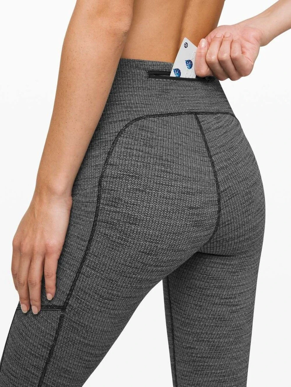 lululemon athletica Dark Charcoal Heather High-Rise Leggings with Side Pockets